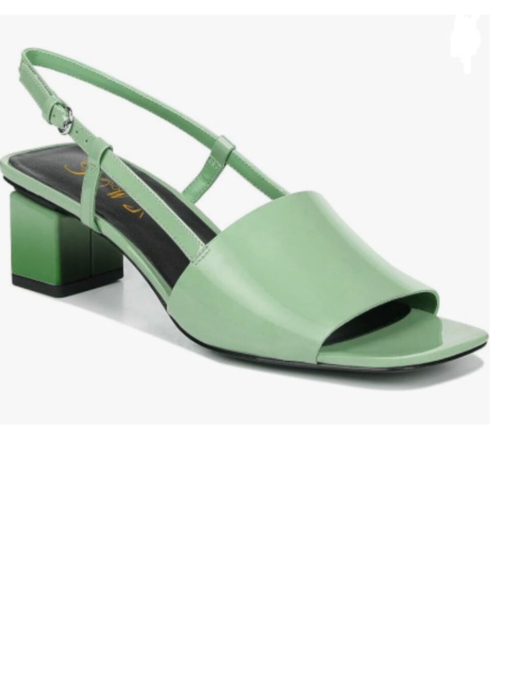 FOWT Green Slingback Open Square Toe Mules Cube Heels Ankle Buckles Strap Pumps